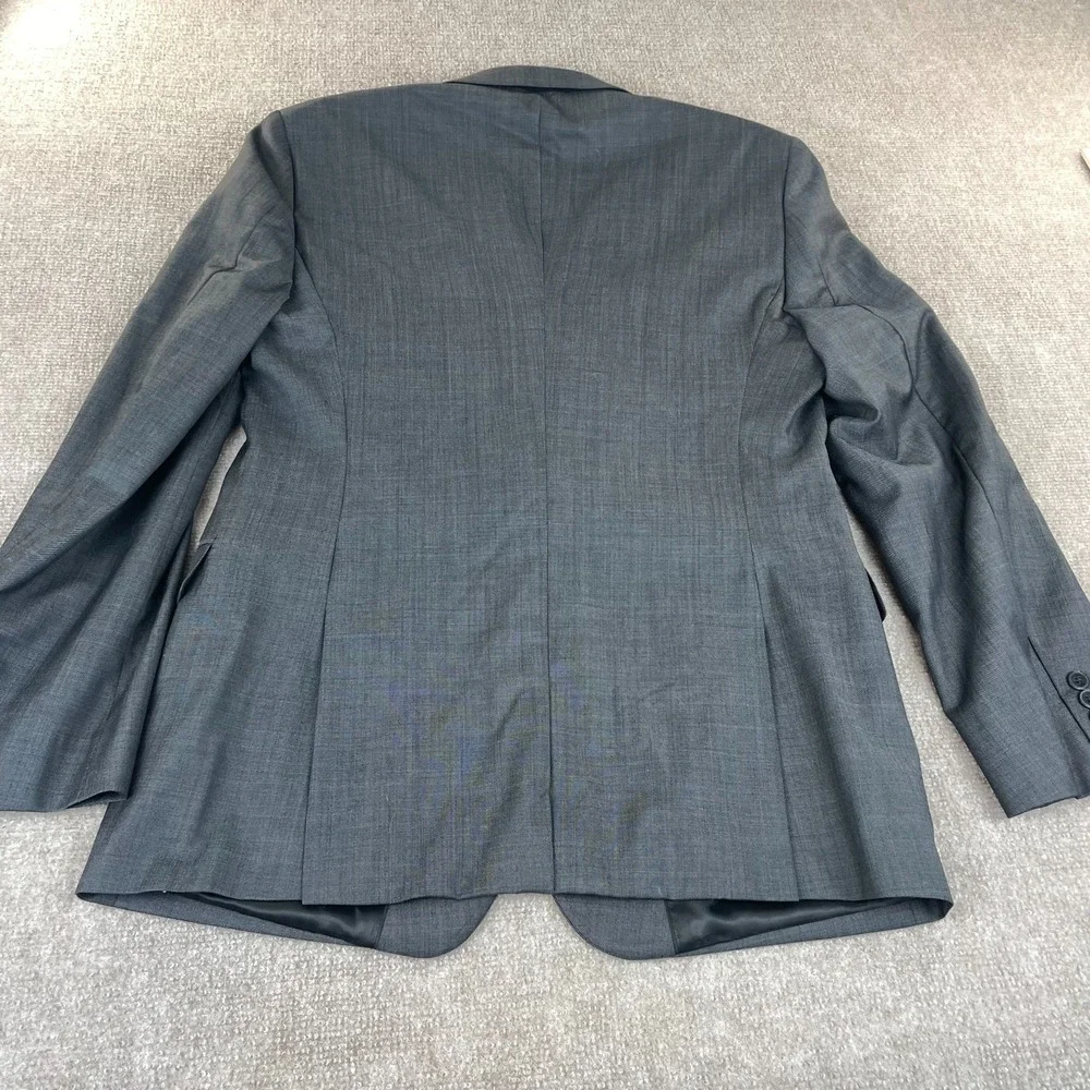Calvin Klein Blazer Jacket Mens 44R Gray Extreme‎ Slim Fit Peak Lapel Business